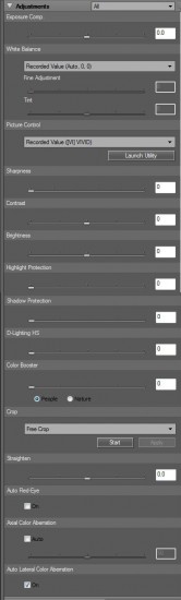 Nikon View NX2-adjustments